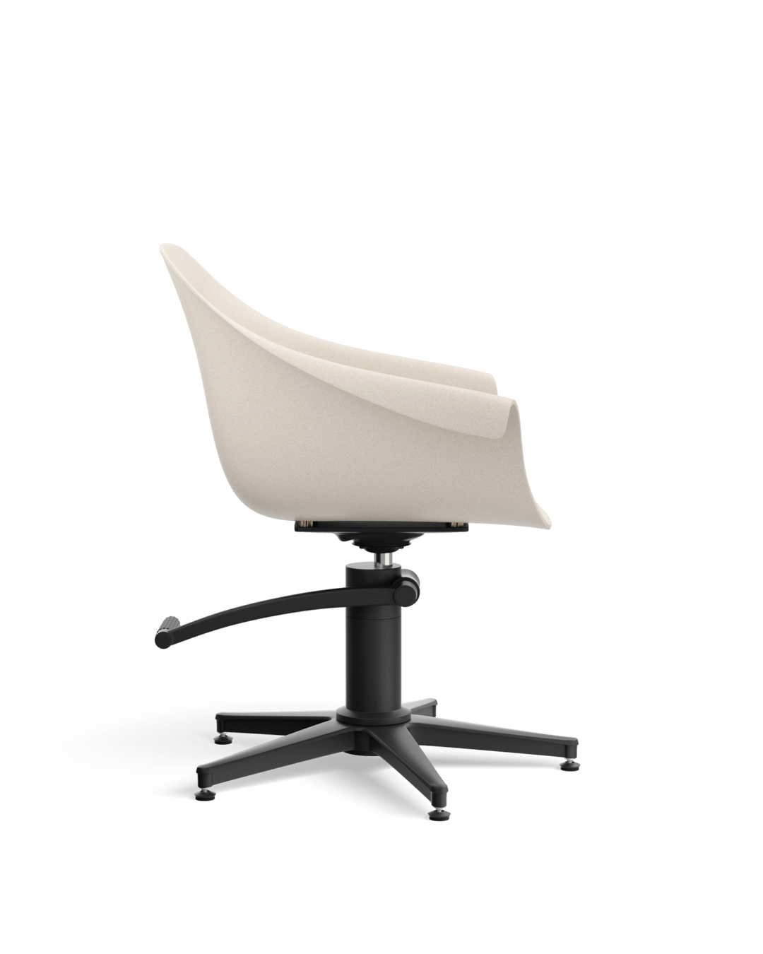 Eco - Beige hairdressing chair - Black cross foot